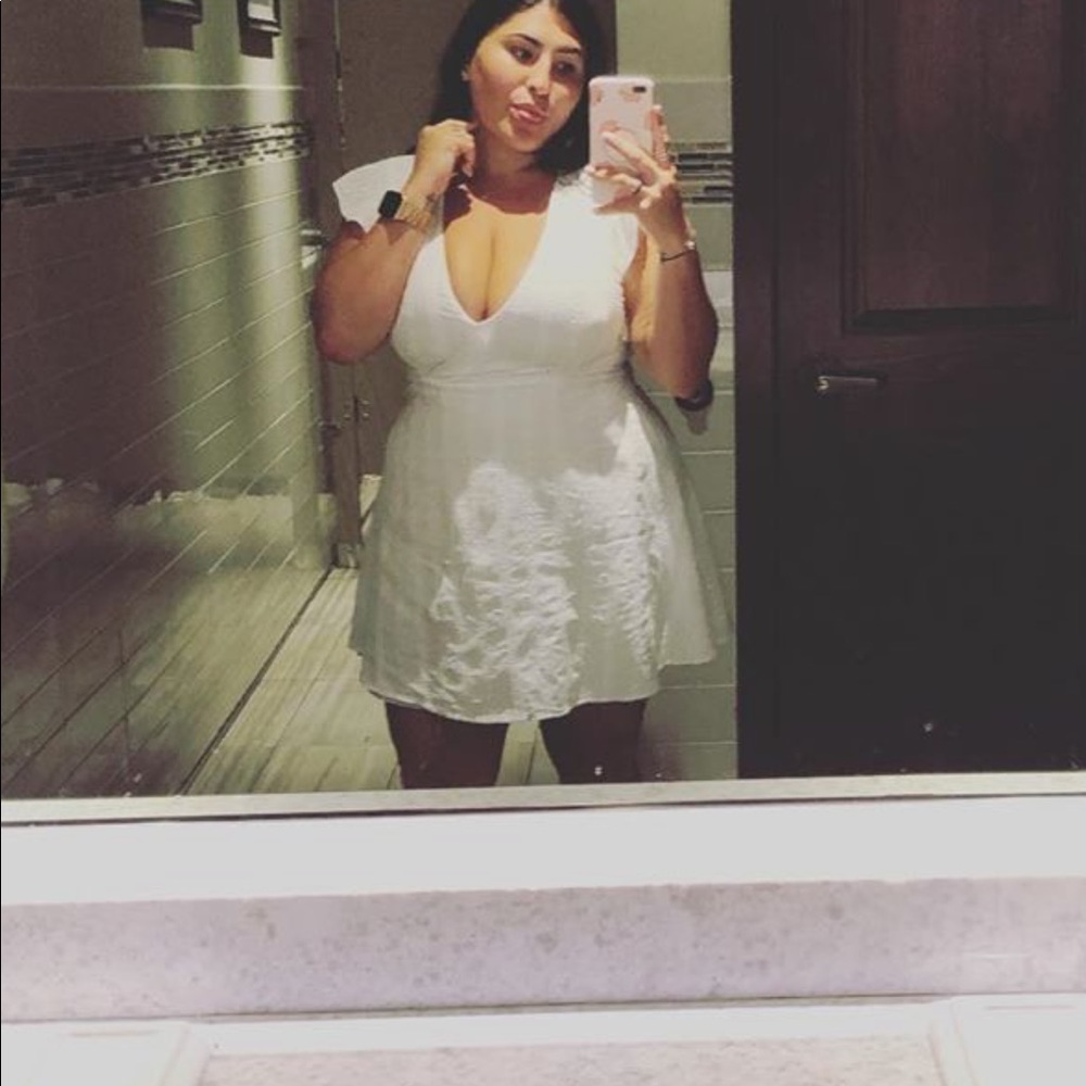 White eyelet dress size L-XL